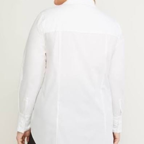NEW White Girlfriend Button Down Lane Bryant Blouse NWT  16,18,22 - Picture 3 of 7
